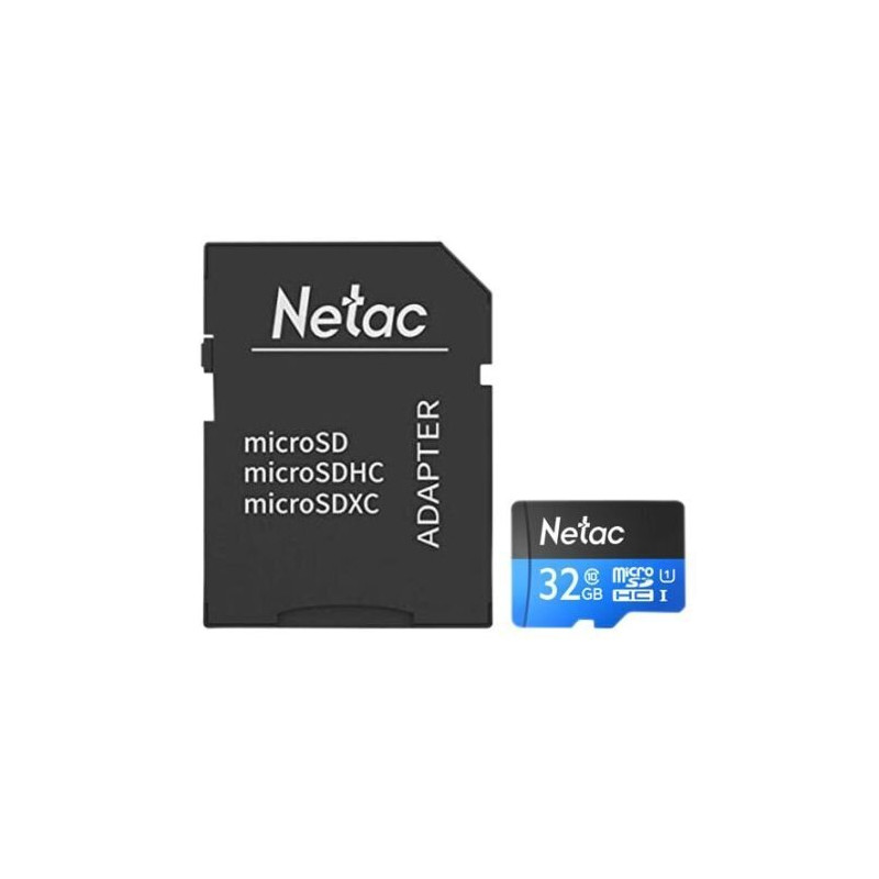 NETAC NT02P500STN-032G-R 32GB microSDHC Card with Adapter