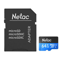 NETAC NT02P500STN-064G 64GB microSDXC Card with Adapter