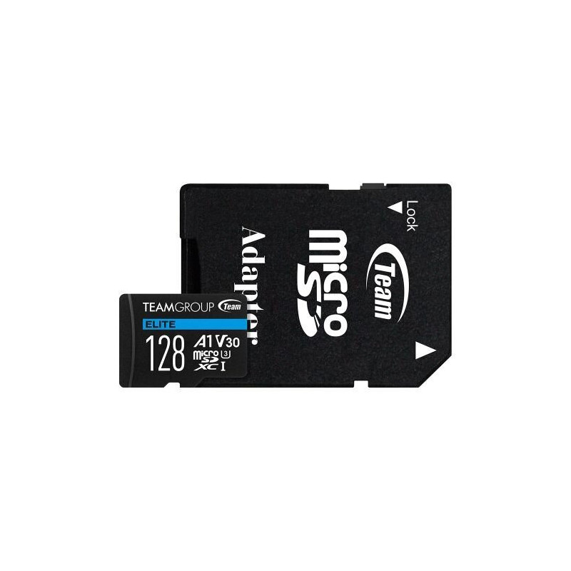 TEAM Elite 128GB microSDXC UHS-I U3 A1 Memory Card with Adapter