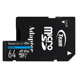TEAM Elite 64GB microSDXC UHS-I U3 A1 Memory Card with Adapter