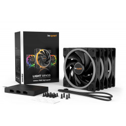 BEQUIET Light Wings 120mm PWM ARGB High-Speed Case Fan 3-Pack