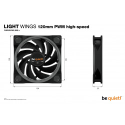 BEQUIET Light Wings 120mm PWM ARGB High-Speed Case Fan 3-Pack