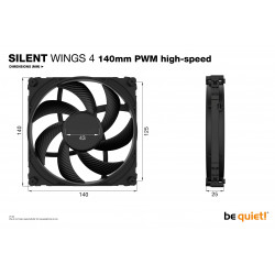 BEQUIET Silent Wings 4 140mm 1900RPM PWM Fan