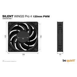 BEQUIET Silent Wings Pro 4 120mm PWM Fan