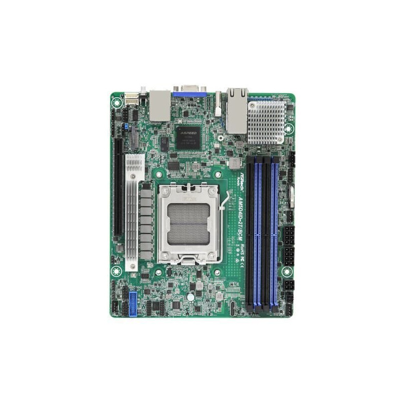 ASROCK_RACK AM5D4ID-2T/BCM Deep Mini-ITX Motherboard with 2x 10GbE Broadcom LAN, PCIe 5.0, VGA, HDMI, IPMI