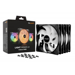 BEQUIET Light Wings LX 140mm PWM ARGB Case Fan 3-Pack
