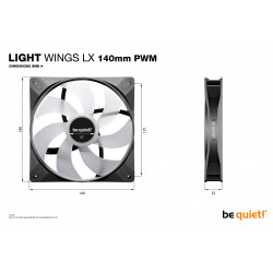 BEQUIET Light Wings LX 140mm PWM ARGB Case Fan 3-Pack