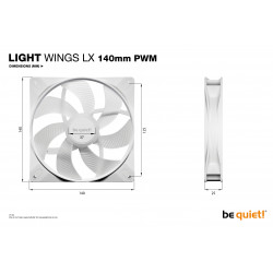 BEQUIET Light Wings LX 140mm PWM ARGB Case Fan 3-Pack
