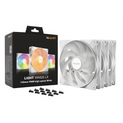 BEQUIET Light Wings LX 140mm PWM High-Speed ARGB Case Fans (3-Pack)