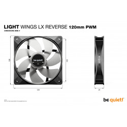 BEQUIET Light Wings LX 120mm PWM Reverse Flow ARGB Case Fan