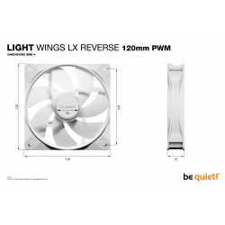 BEQUIET Light Wings LX 120mm PWM Reverse Blade ARGB Case Fan