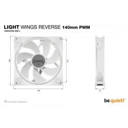 BEQUIET Light Wings 140mm PWM Reverse Blade ARGB Case Fan