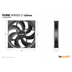 BEQUIET Pure Wings 3 BL104 120mm Rifle Bearing Fan