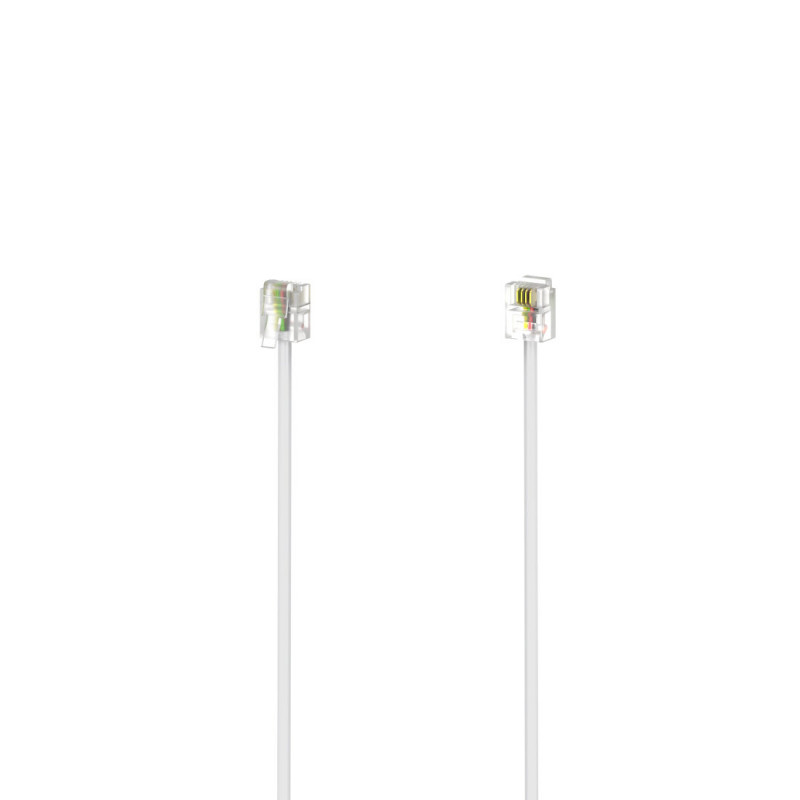 HAMA 00201133 RJ11 6P4C Modular Cable, Male to Male, 3m, White