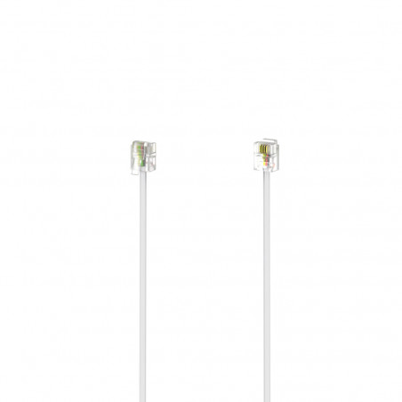 HAMA 00201133 RJ11 6P4C Modular Cable, Male to Male, 3m, White