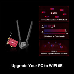 TP-LINK ARCHER TXE75E AXE5400 Wi-Fi 6E Tri-Band PCI Express Adapter
